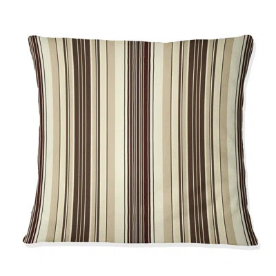 Brown White Pinstripe I - Modern Throw Pillow | Wayfair North America