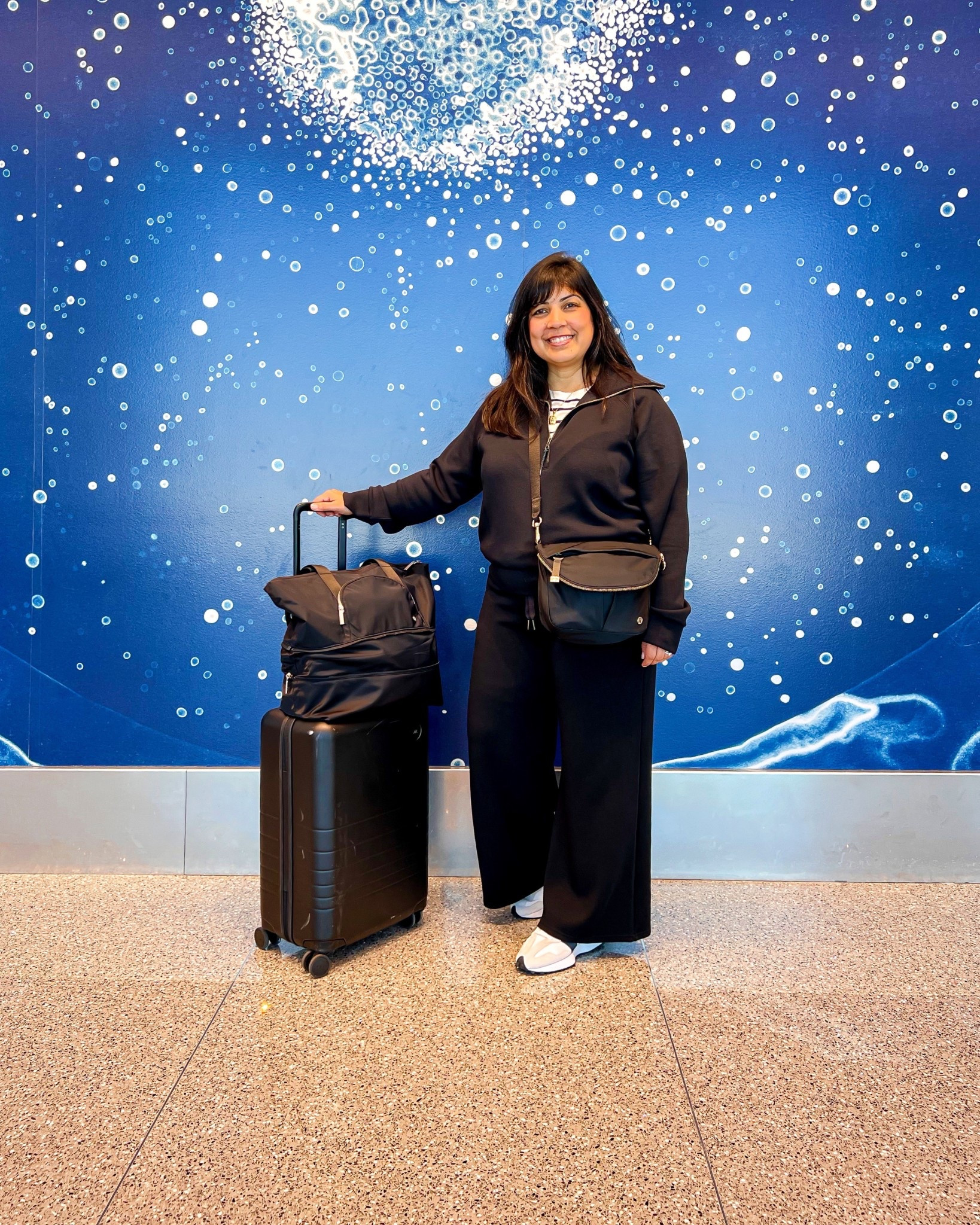 LTK Spring Sale! 20% off sitewide at Spanx with code LTKSPANX

Travel Outfit! Loving this Spanx Air Essentials set for travel. So soft, comfy and cozy! Wearing size large in the top and large petite in the pants. New Balance 327 sneakers true to size. Lululemon crossbody festival bag. 

#LTKOver40 #LTKTravel #LTKSpringSale