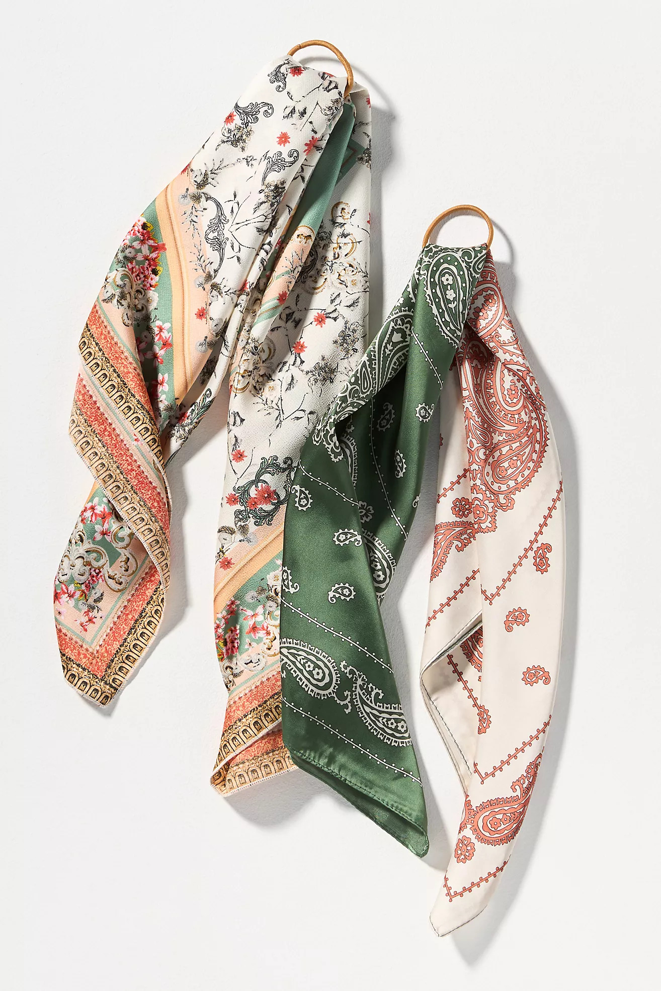 Wallpaper Floral Hair Scarves, Set of 2 | Anthropologie (US)