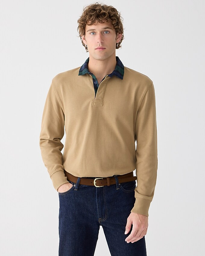 Rugby shirt with tartan collar | J. Crew US