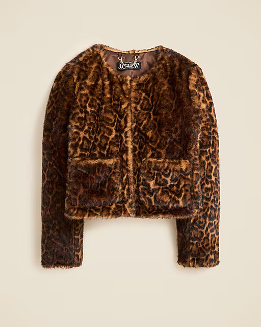 Faux-fur lady jacket in leopard print | J. Crew US