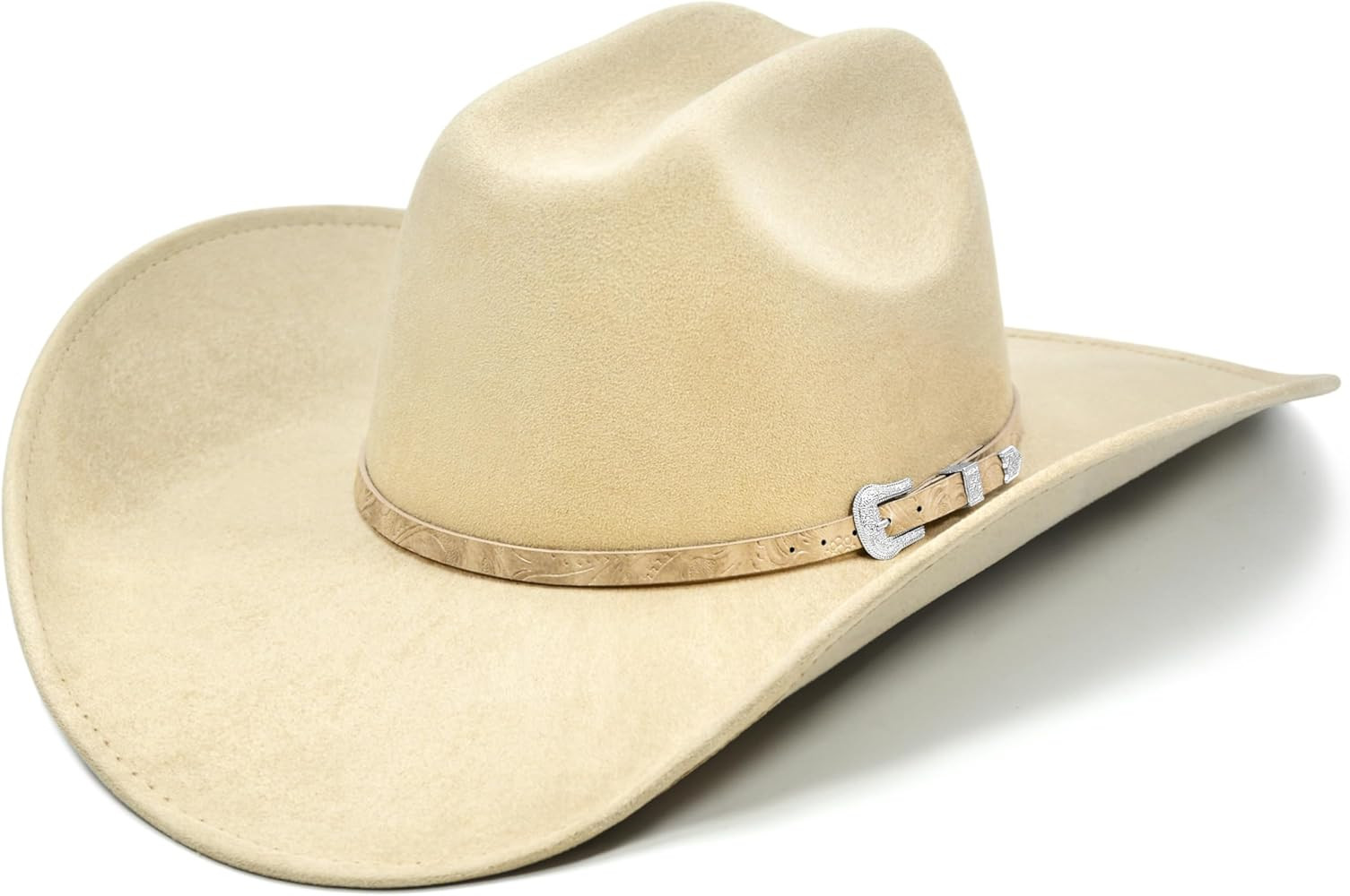 FLUFFY SENSE. Cowboy Hat for Women and Men with Shapeable Wide Brim - Felt Cattleman Western Hats... | Amazon (US)