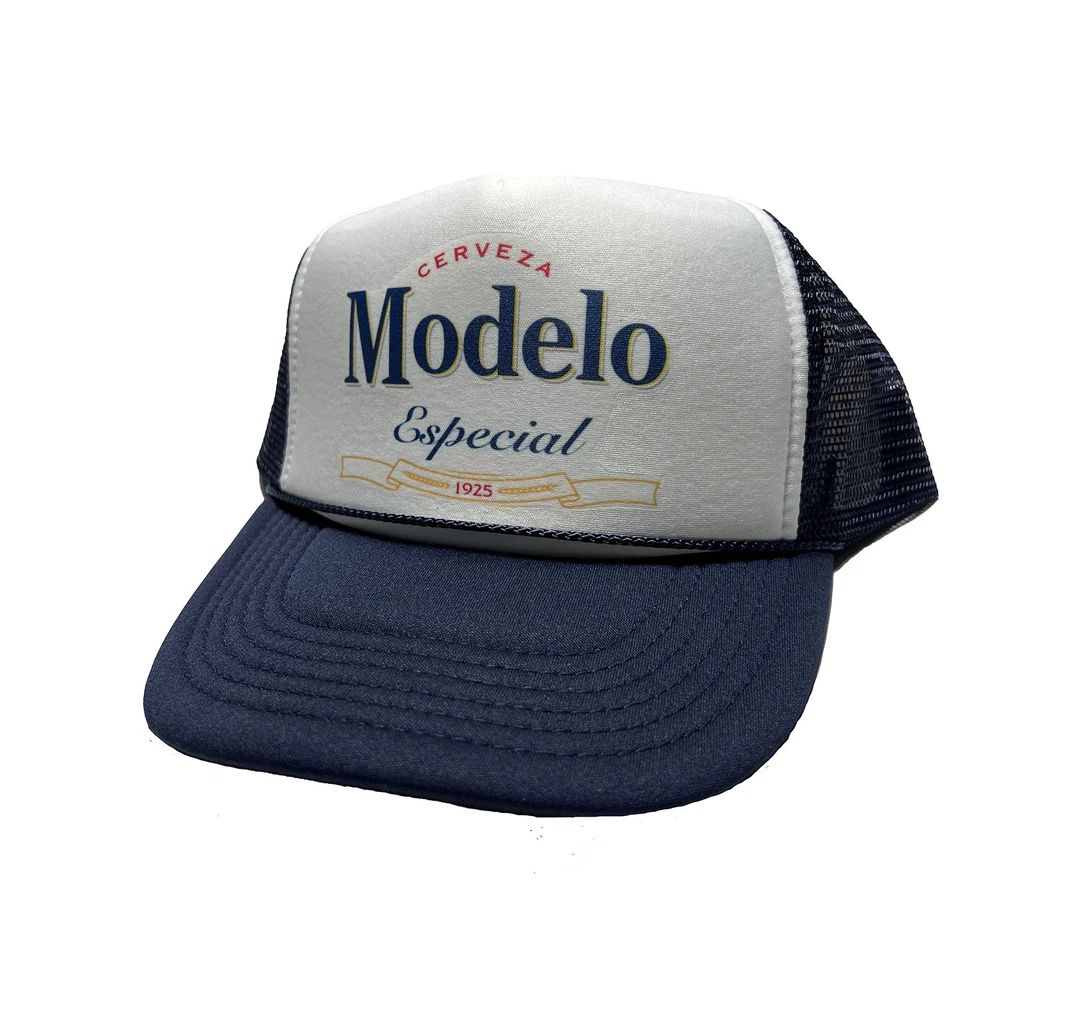 Modelo Especial Trucker Hat, Vintage Style Navy Blue, Bar Drinking Beer Party Hat, Unisex Mesh Sn... | Etsy (US)