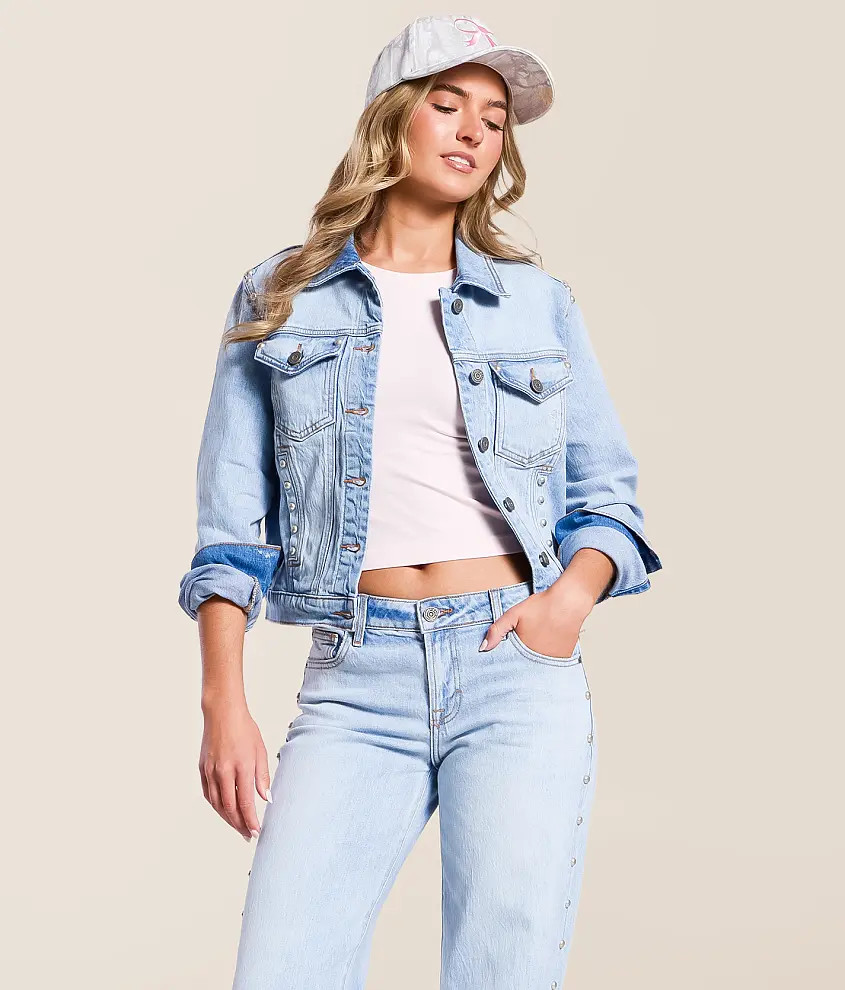 Studded Denim Stretch Jacket | Buckle