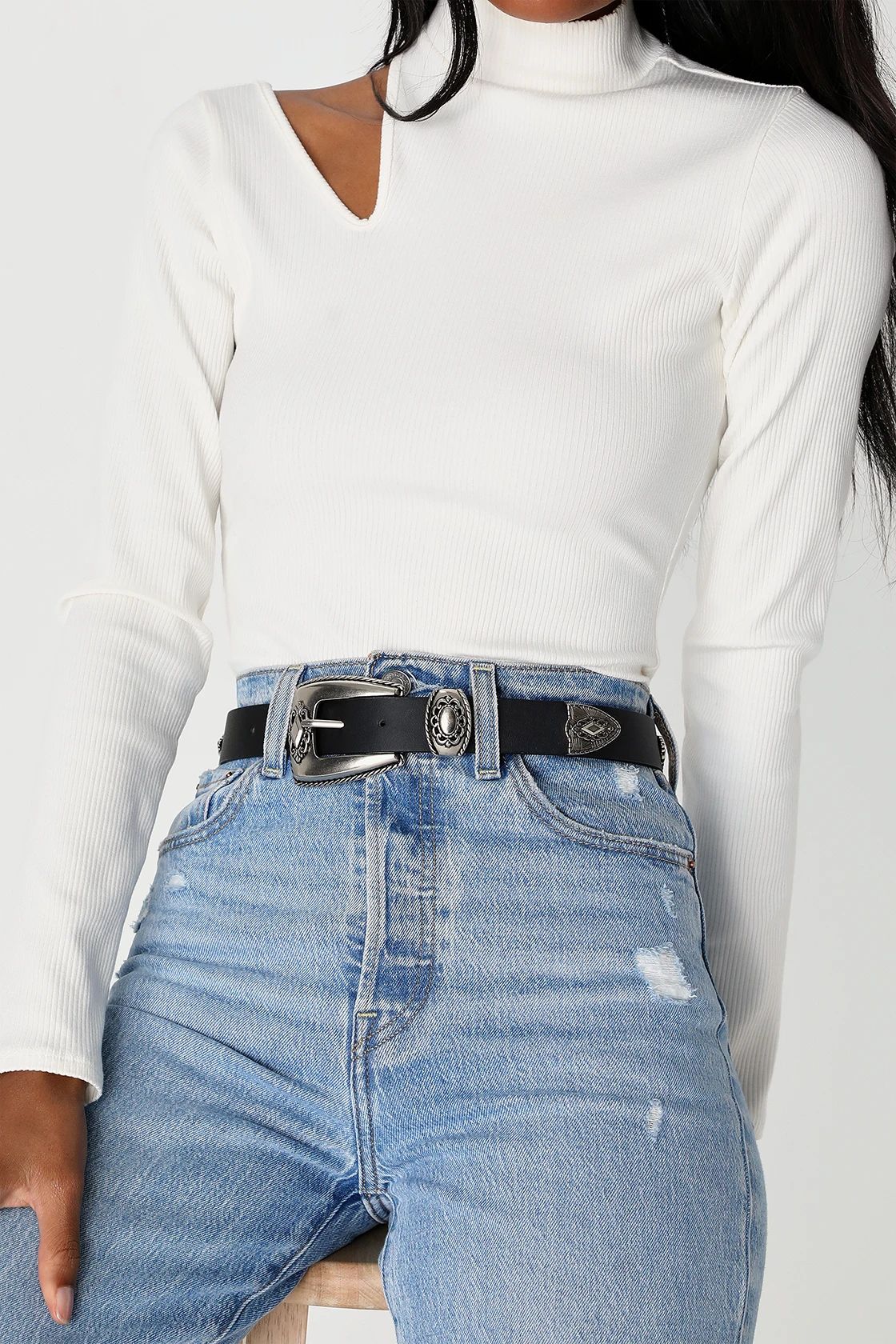 Ride On Black and Silver Belt | Lulus (US)