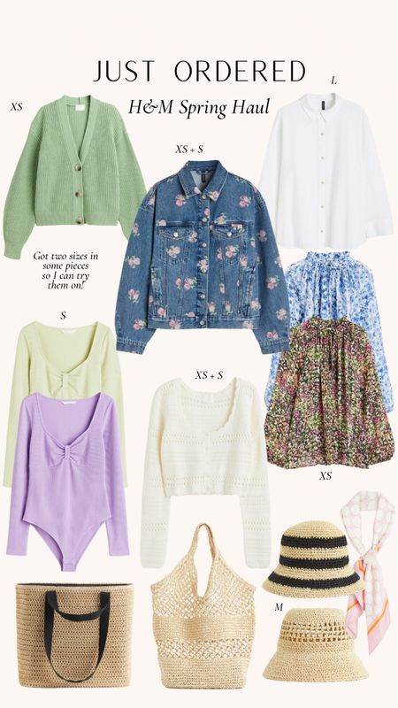 Recent H&M spring order! So many cute pieces for spring! Sizing I ordered included in graphic

#LTKitbag #LTKtravel #LTKSeasonal