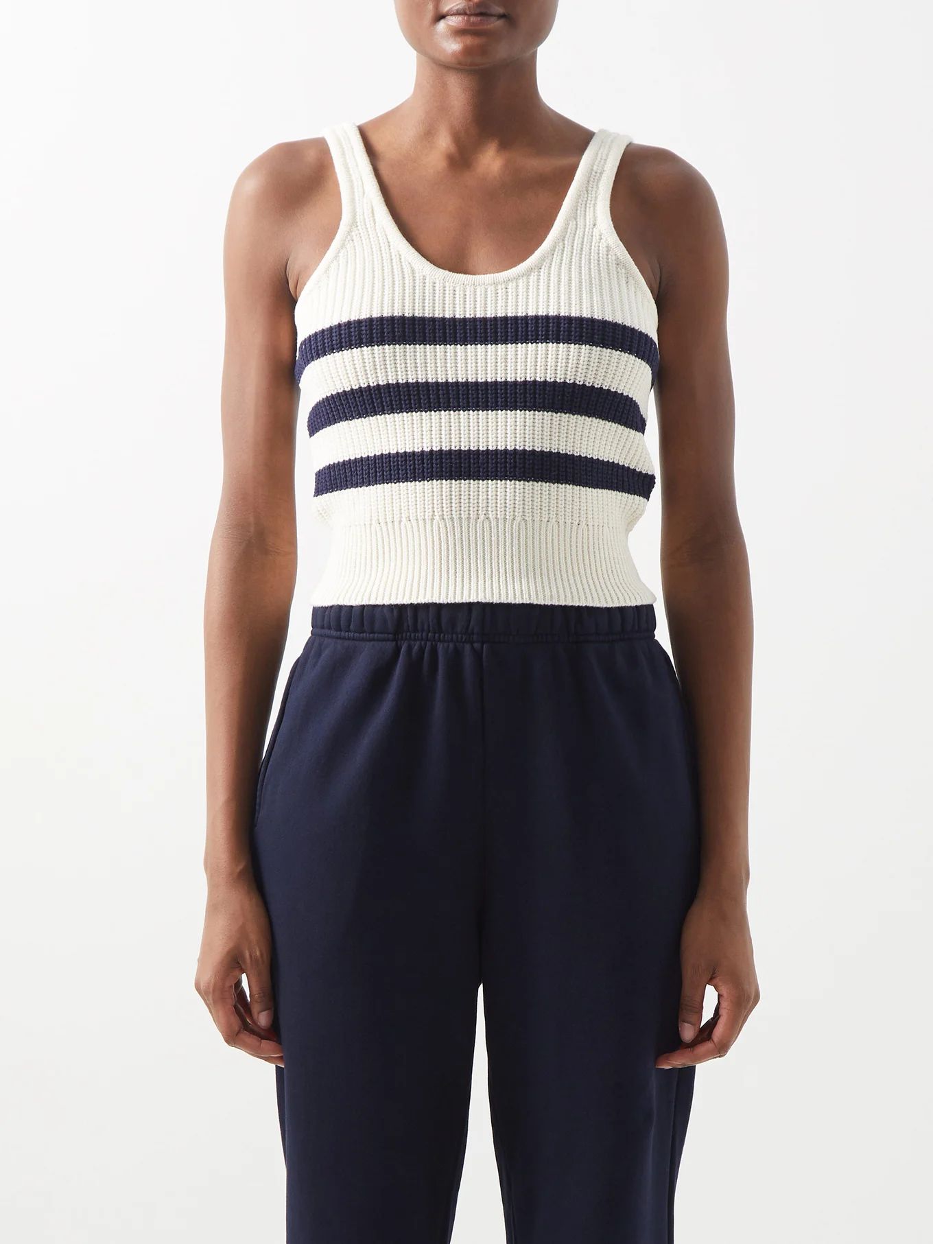Valley Ophelia striped organic-cotton tank top | The Upside | Matches (US)