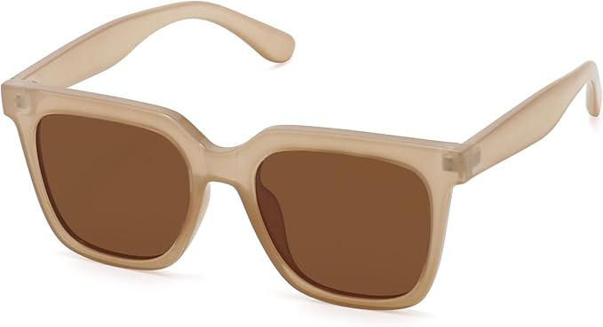 Large Square Sunglasses Trendy Polarized Sunglasses for Women Men Classic Retro Style UV400 Prote... | Amazon (US)