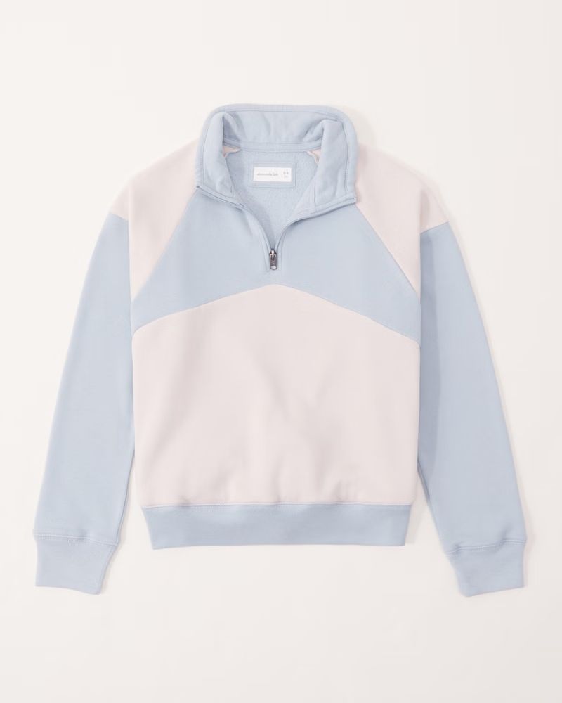 colorblock varsity quarter-zip sweatshirt | Abercrombie & Fitch (US)