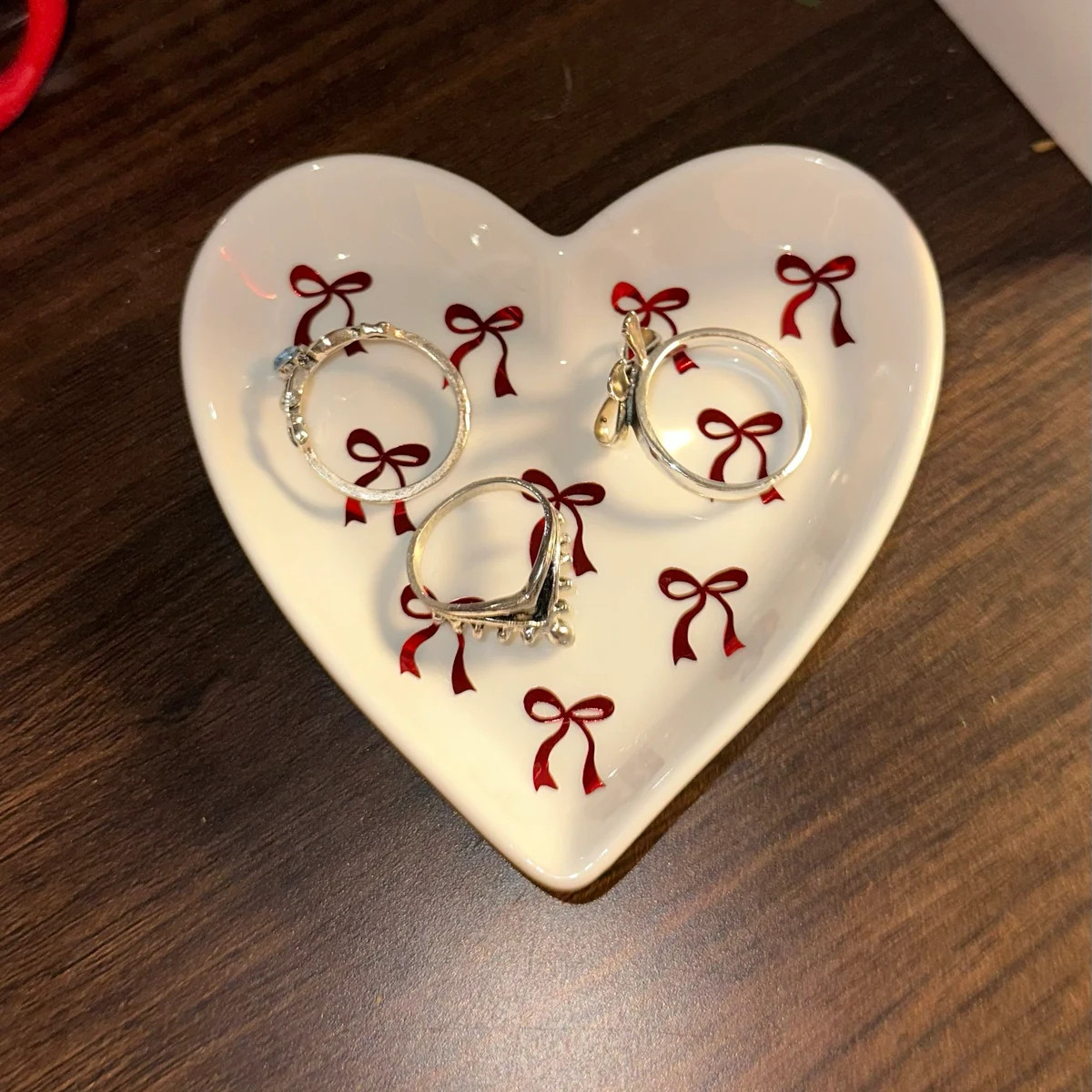 Pink Bows, Bow Decor, Bow Aesthetic, Heart Ring Dish, Jewelry Tray, Coquette Decor, Gifts For Mom... | Etsy (US)