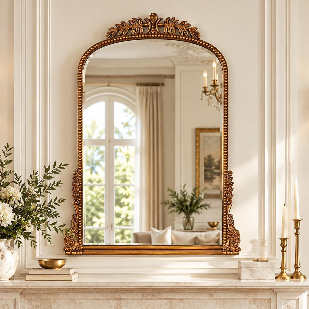 SHYFOY Antiqued Wall Mirror Vintage Decorative Mirrors for Wall Decor | Amazon (US)