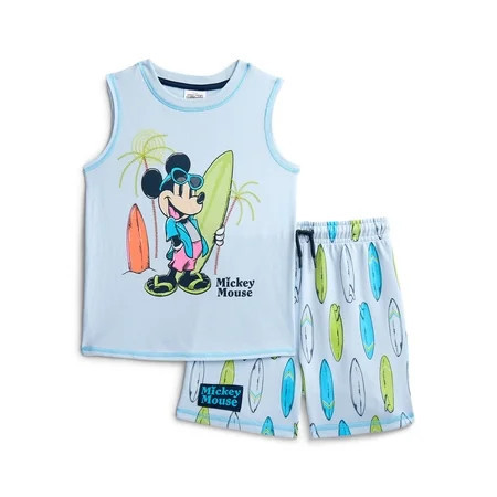 Mickey Mouse Toddler Boys Graphic Tank Top and Matching Allover Print Shorts Set, 2-Piece, Sizes 12M-5T | Walmart (US)