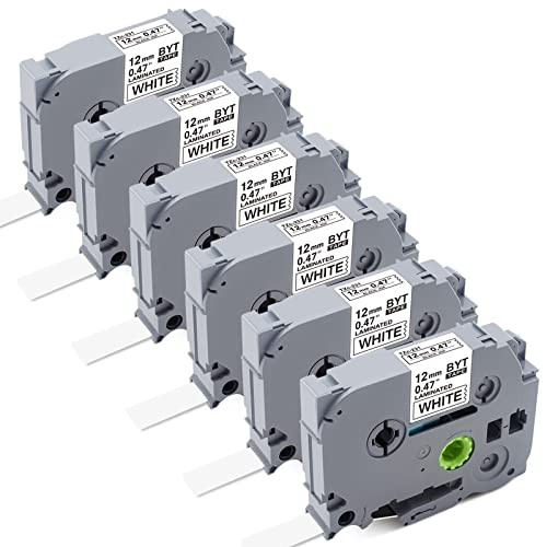 6 Pack P Touch Label Tape, TZe231 Tape 12mm 0.47 Inch Laminated White Compatible with Brother P-Touc | Amazon (US)