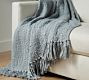 Textured Basketweave Knit Throw | Pottery Barn (US)