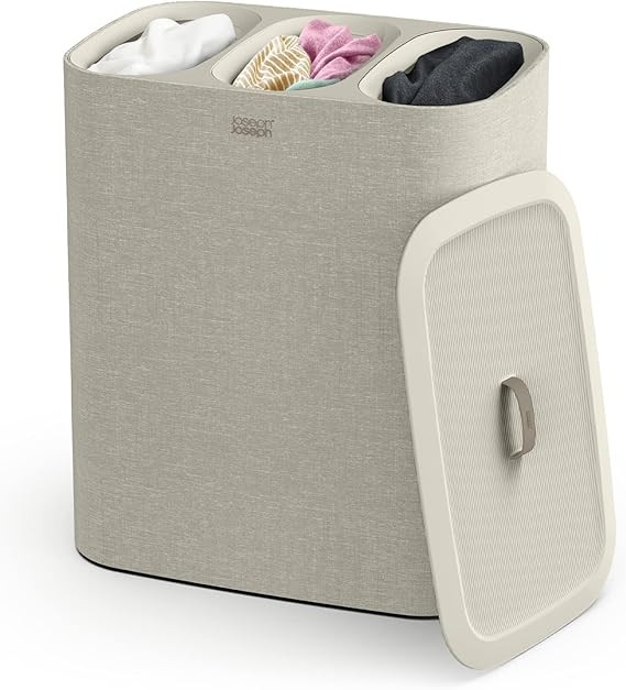Joseph Joseph Tota Trio 90 liter/23.8 gallon Laundry Hamper Separation Basket with lid, 3 Removab... | Amazon (US)