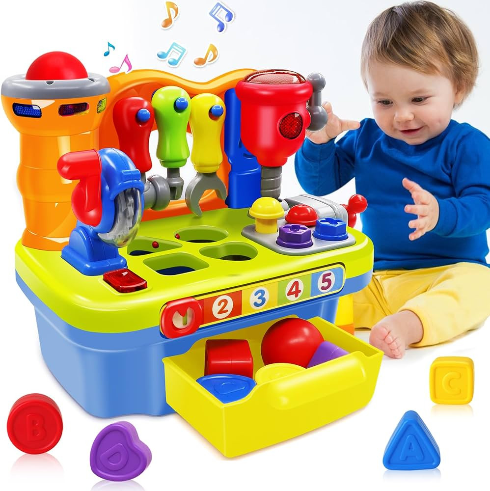 Baby Toys for 1 Year Old Boy Girl Musical Learning Workbench for 1 2 Year Old Boy Birthday Gift E... | Amazon (US)