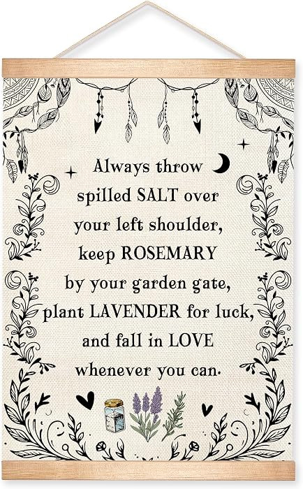 Practical Magic Wall Art Decor -Always Throw Salt Over Your Left Shoulder- Salt Rosemary Lavender... | Amazon (US)