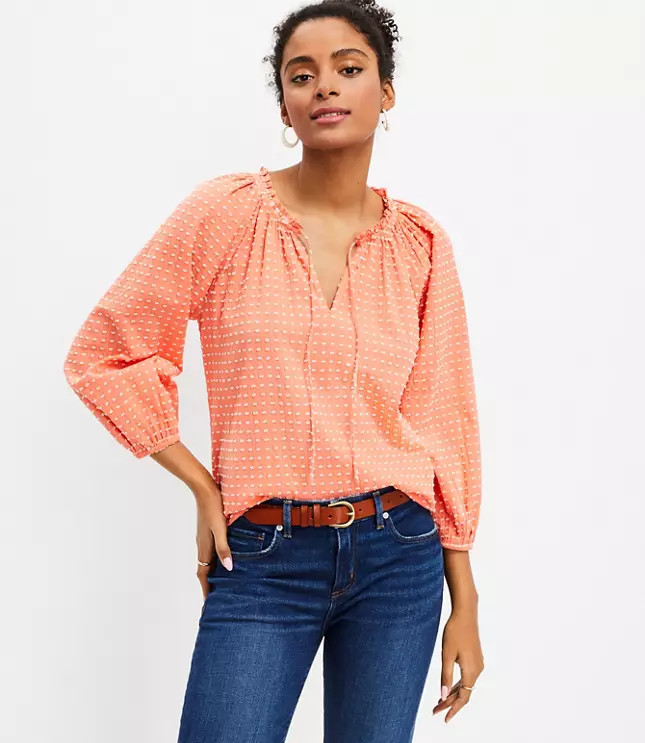 Clip Tie Neck Blouse | LOFT