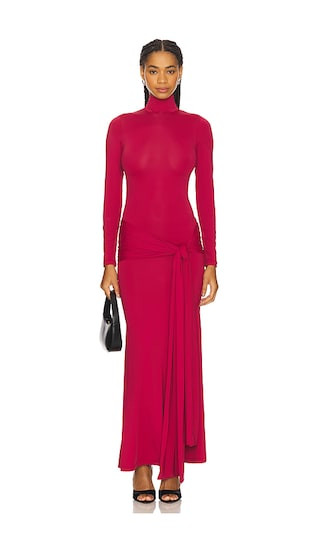 Alix Maxi Tie Front Dress in Burgundy | Revolve Clothing (Global)