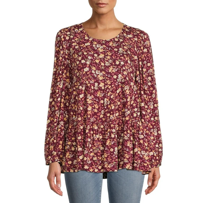 Time and Tru Women's Tiered Top | Walmart (US)