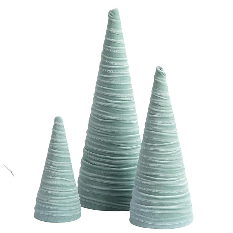 Sage Velvet Trees Set of 3, Modern Pastel Decor, Mantel Décor, Holiday Entryway, Rustic Winter H... | Amazon (US)