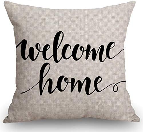 SSOIU Welcome Home Pillow Cover - Welcome Farmhouse Decor - Rustic Home Decoration - Farmhouse Pillo | Amazon (US)