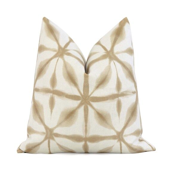 Schumacher Andromeda Sand Geometric Designer Linen Pillow Cover, 18x18, 20x20, 22x22 Eurosham Lum... | Etsy (US)