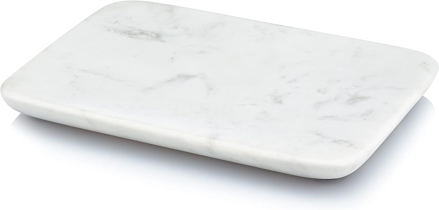 Beau Brummell Solid White Marble Decorative Jewelry & Accessory Tray for Bathroom, Kitchen, Vanit... | Amazon (US)