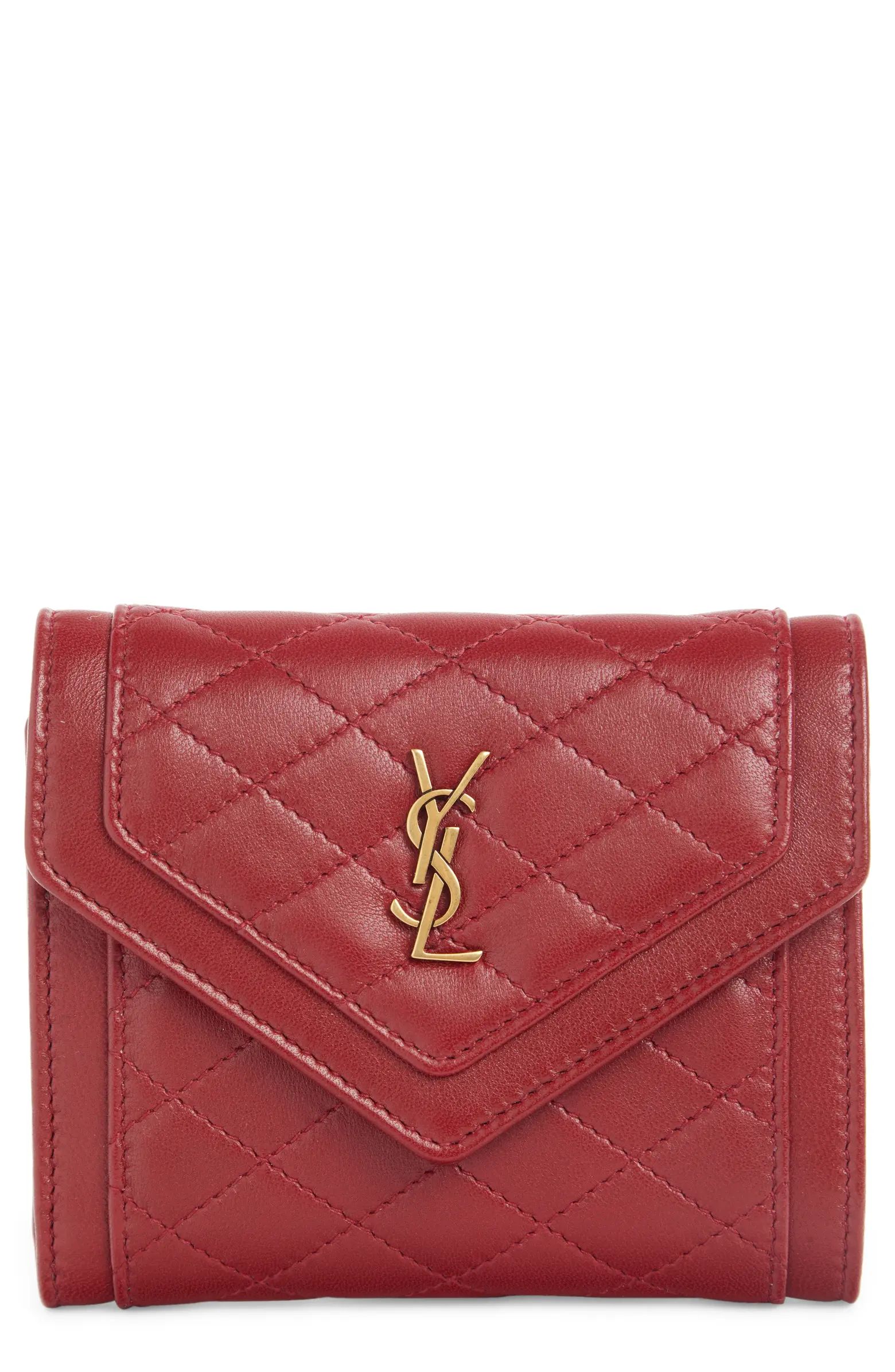 Saint Laurent Small Gaby Quilted Leather Envelope Wallet | Nordstrom | Nordstrom