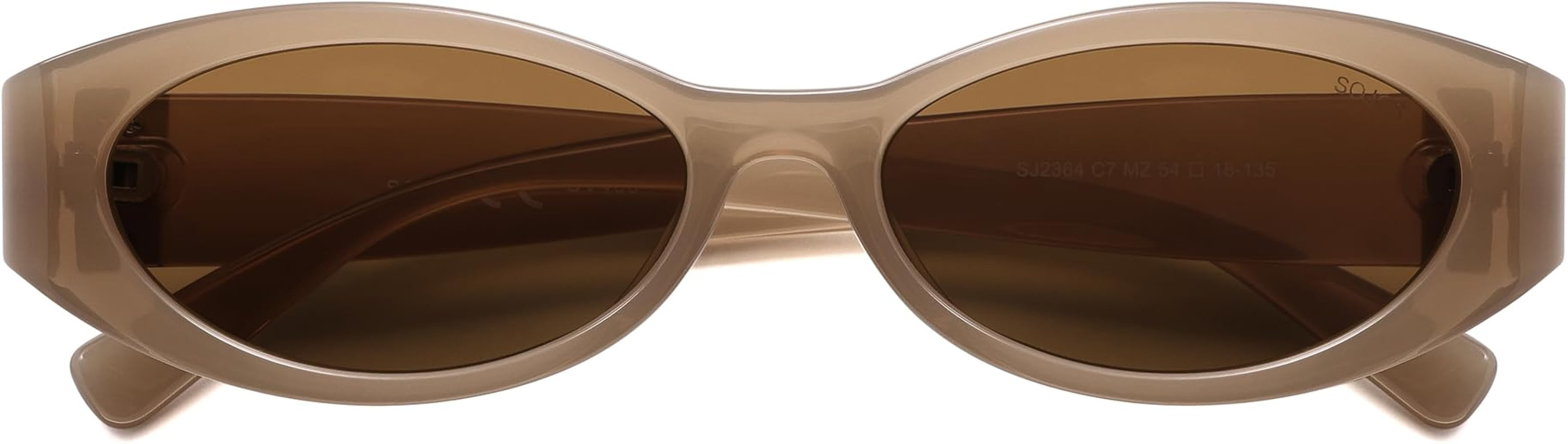 SOJOS Trendy Oval Polarized Sunglasses Womens Retro Narrow Chic Thin Y2k Sunnies SJ2364 | Amazon (US)