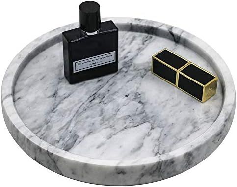 Circular Marble Stone Decorative Tray for Counter, Vanity, Dresser, Nightstand or Desk, Diameter ... | Amazon (US)