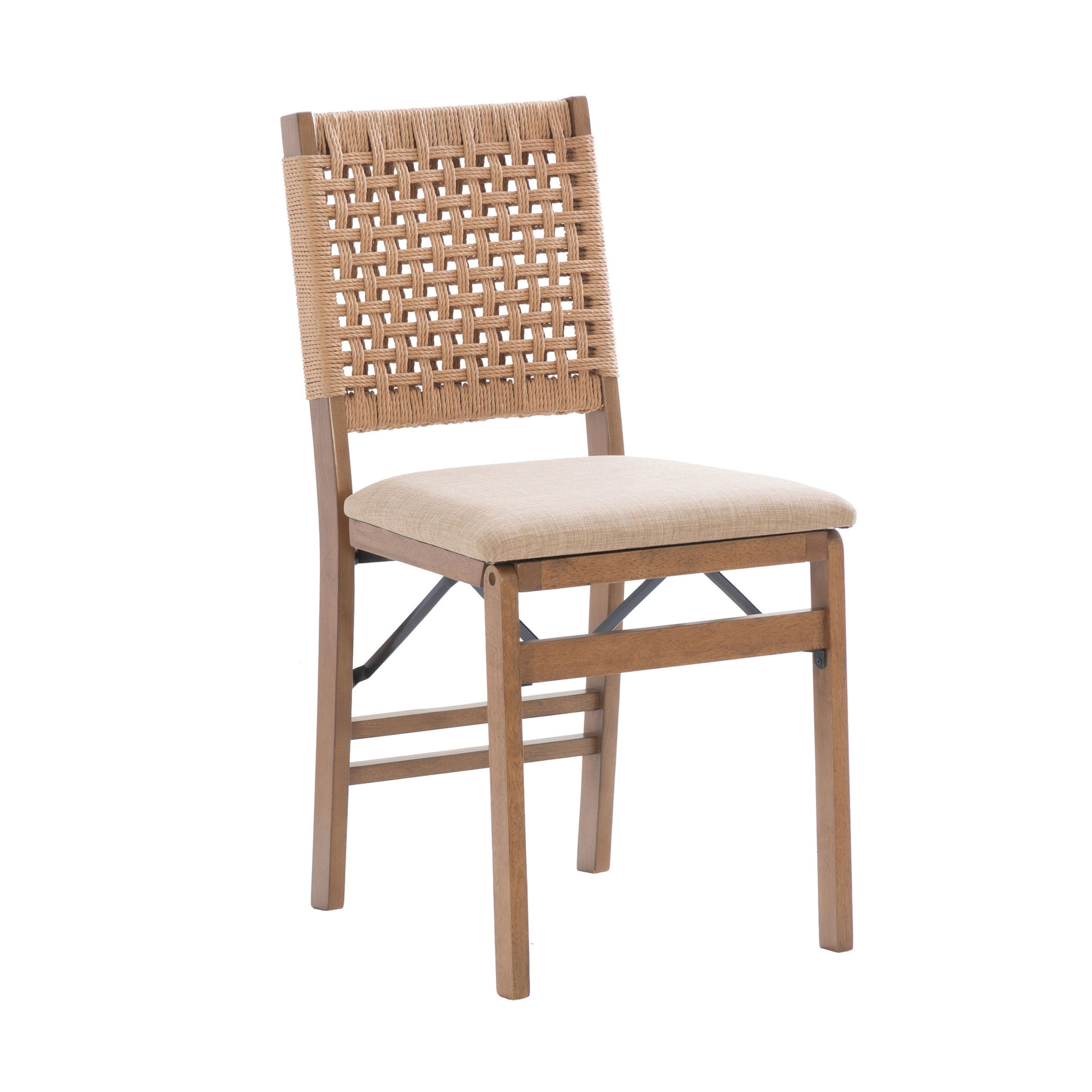 Canggu Wood and Rope Folding Dining Chair 2 Piece Set | World Market