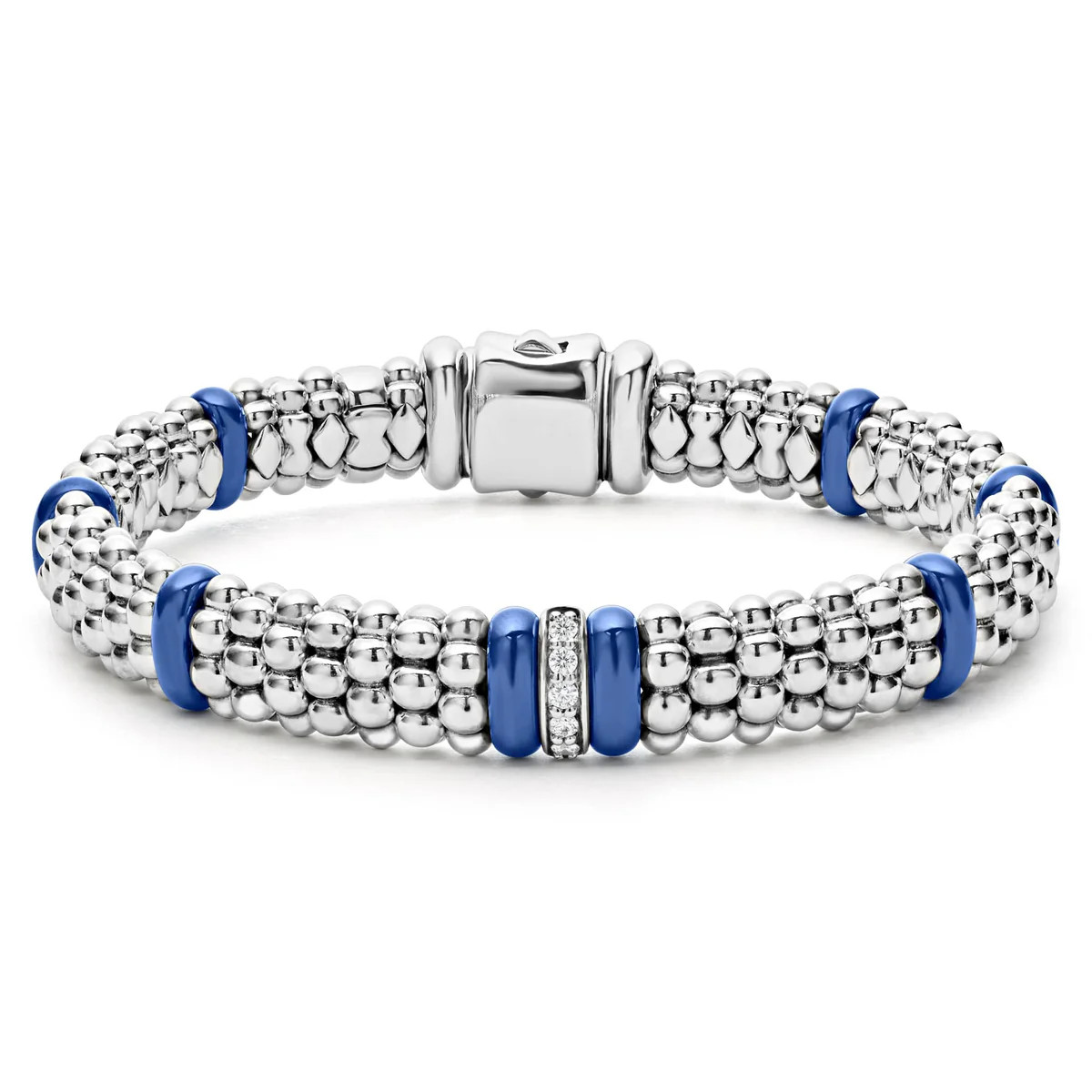 Ultramarine Single Station Diamond Caviar Bracelet | 9mm | LAGOS