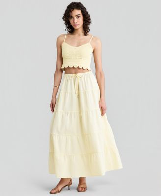 And Now This Women's Cotton Tiered Pull-On Maxi Skirt, Macy's Exclusive - Manila | Macy's