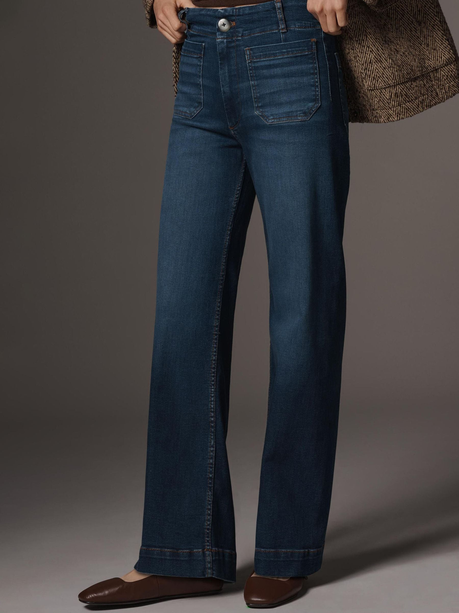 Anthropologie Anthropologie Blue Maeve Colette Full Length Wide Leg Jeans | Next US