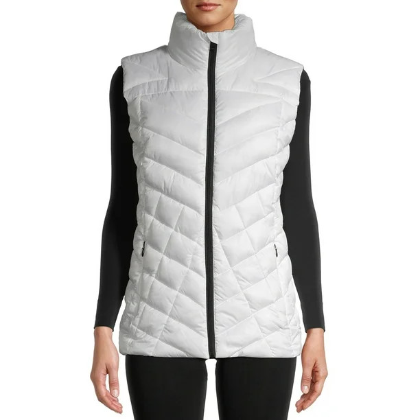 Big Chill Women's Down Blend Chevron Quilted Puffer Vest | Walmart (US)