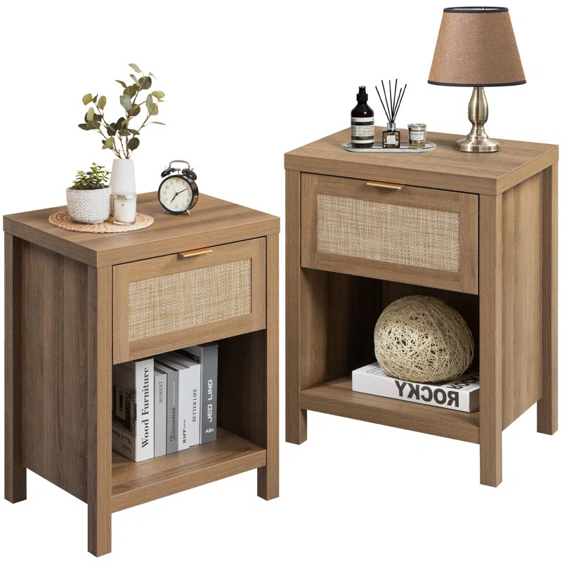 Alayha 19.7'' W Nightstand (Set of 2) | Wayfair North America