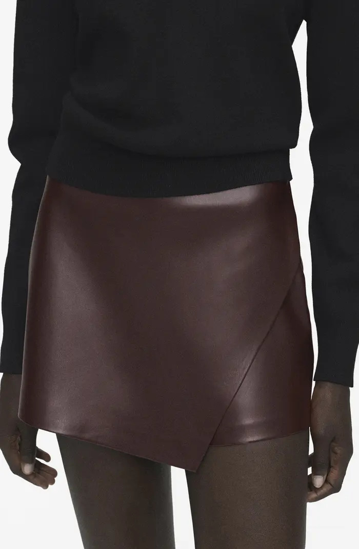 Wrap Faux Leather Skort | Nordstrom