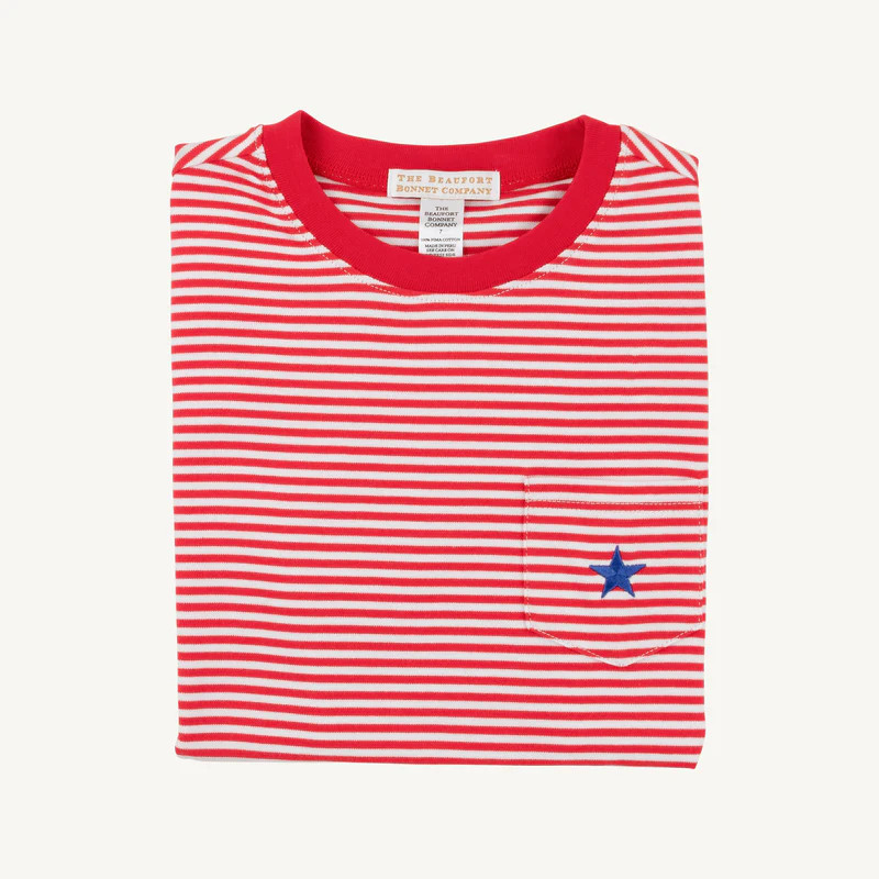 Carter Crewneck - Richmond Red Stripe | The Beaufort Bonnet Company