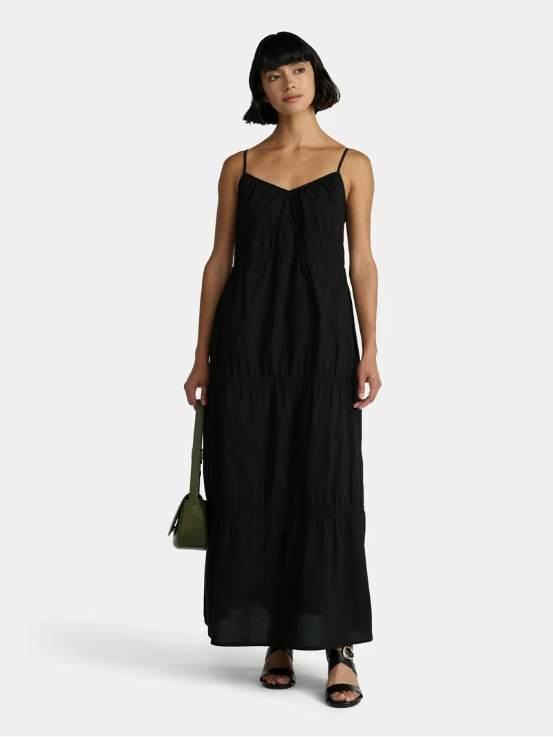 Time and Tru Women's Strappy Cotton Maxi Dress, Sizes XS-XXXL - Walmart.com | Walmart (US)