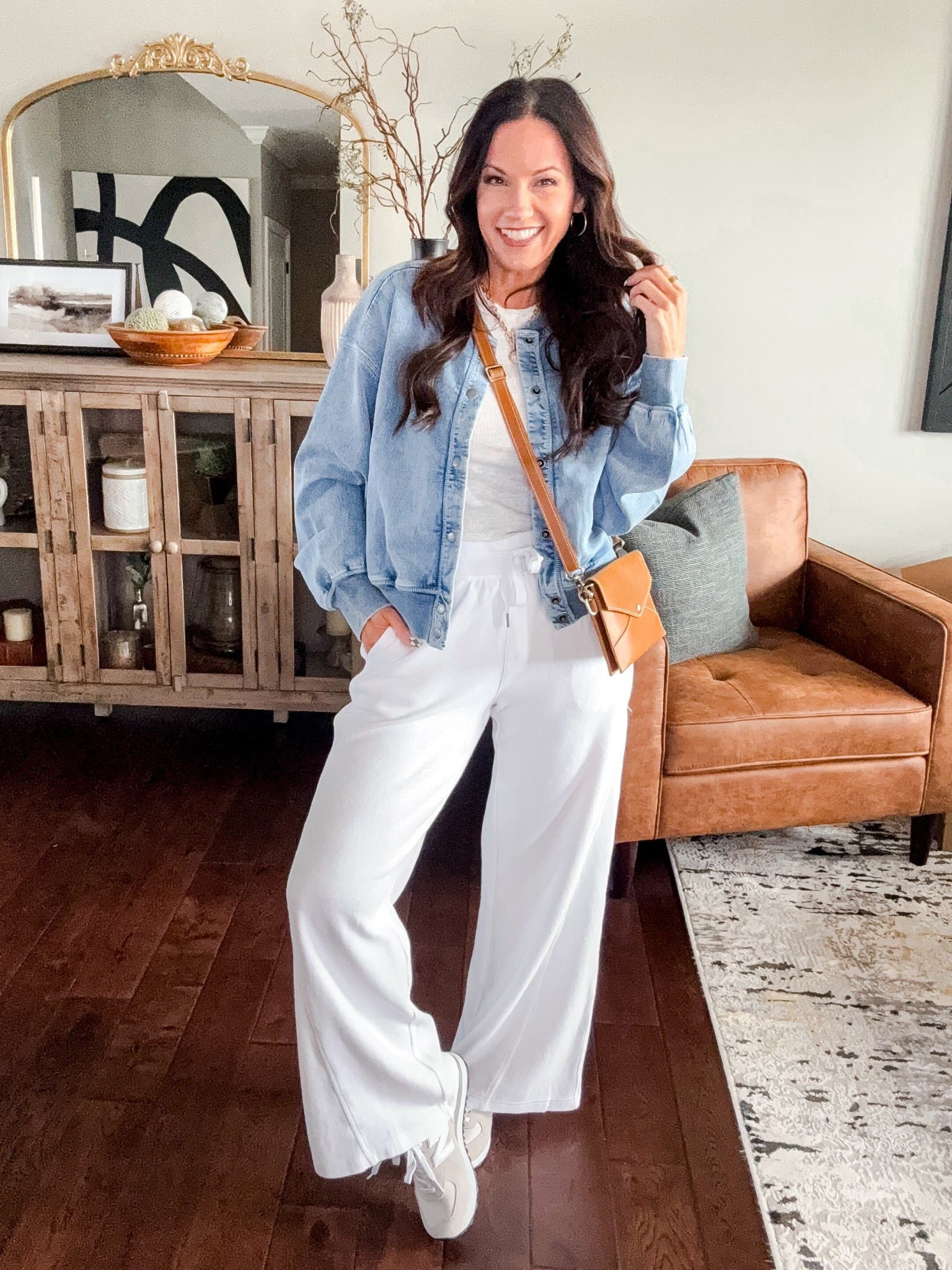 Love the fit and comfort level of this whole outfit 👏🏼 Plus it’s currently part of the exclusive LTK spring sale✨

5’3/129lbs/34D-small in top and jacket // you can size up in tee if you prefer a looser fit // XS in pants // shoes TTS

#LTKSaleAlert #LTKFindsUnder100 #LTKSpringSale