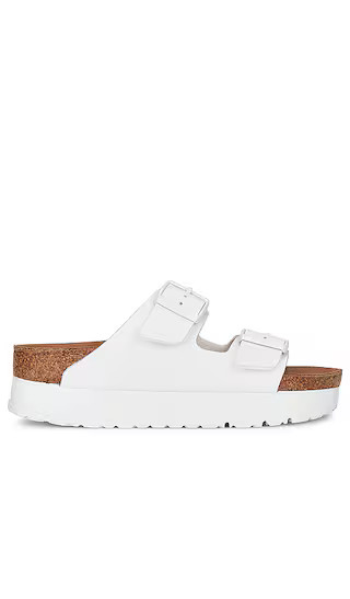 Arizona Platform Flex Sandal in White | Revolve Clothing (Global)