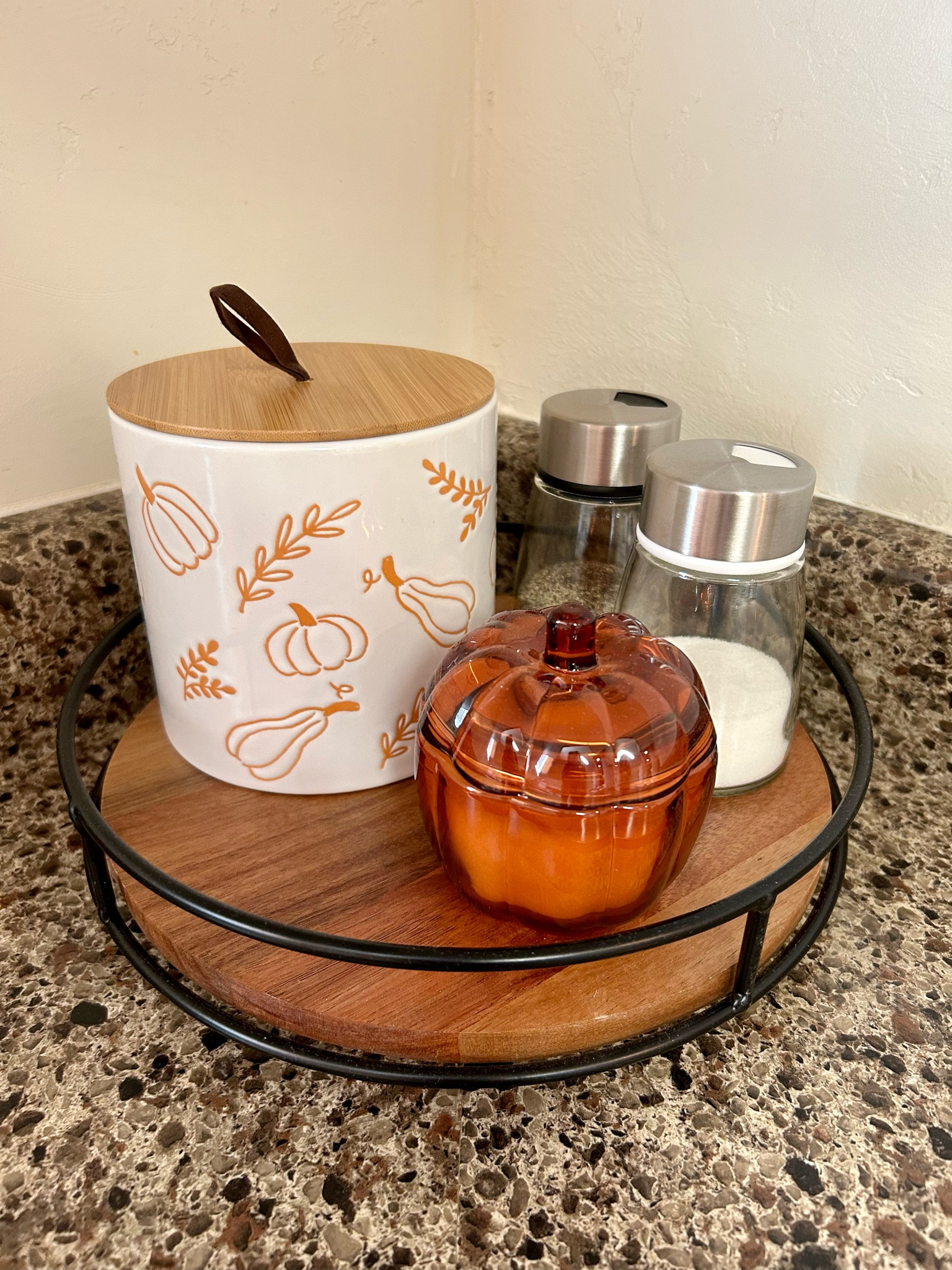 Fall kitchen decor 🍁 So many cute and fun goodies! The white pumpkin canister is from Hobby Lobby. 

#LTKHalloween #LTKhome #LTKSeasonal