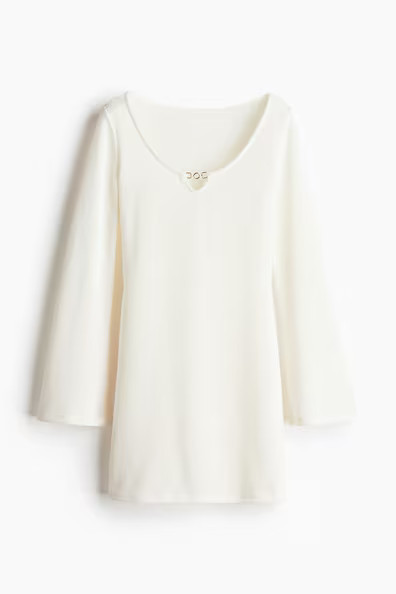 H & M - Ausgestelltes Strickkleid - Weiß - Damen | H&M (DE, AT, CH, NL, FI)