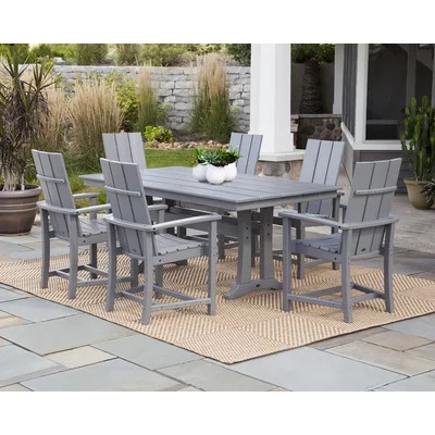POLYWOOD Modern Adirondack 7-Piece Farmhouse Dining Set with Trestle Legs | Wayfair North America