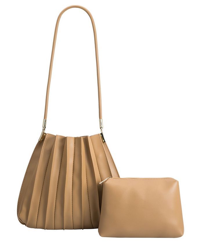 Carrie Pleated Vegan Leather Shoulder Bag | Macys (US)