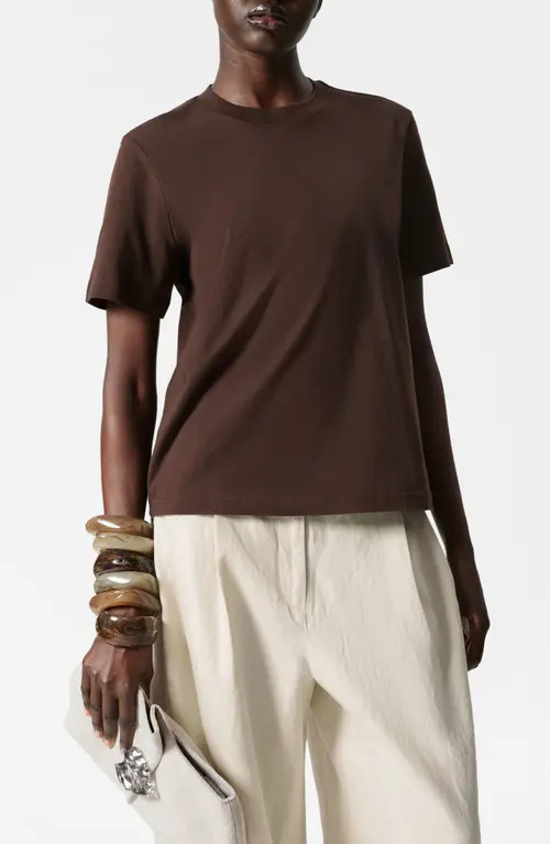& Other Stories Crewneck T-Shirt in Brown Dark at Nordstrom, Size Large | Nordstrom