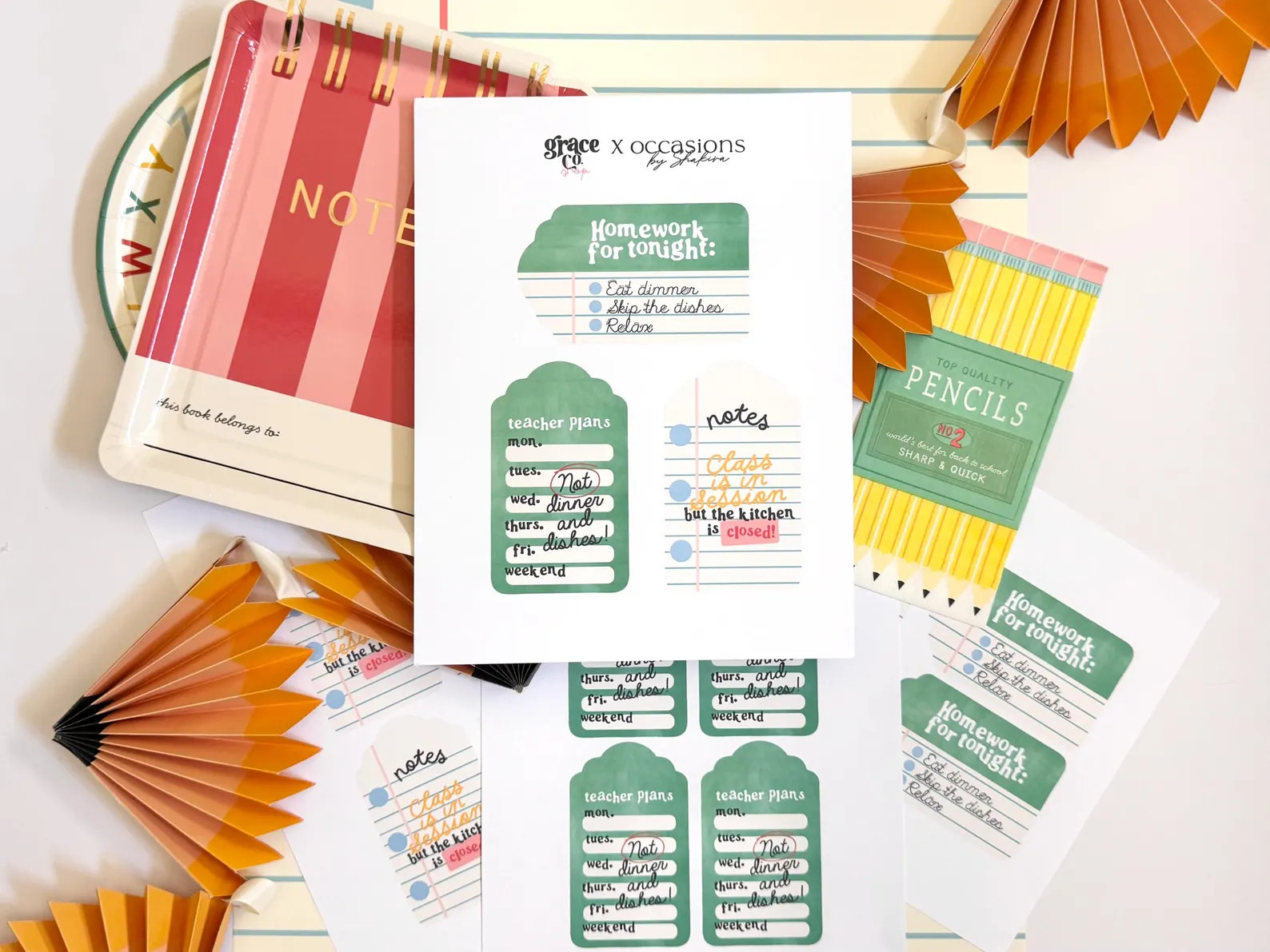 Dinner & Dishes Tags, Back to School Gift Tag, Teacher Appreciation Gift Tags Printable, Instant ... | Etsy (Global)