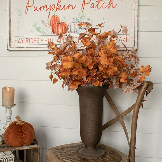 Fall Accents Maple Leaves Bush Set of 2 | Antique Farm House
