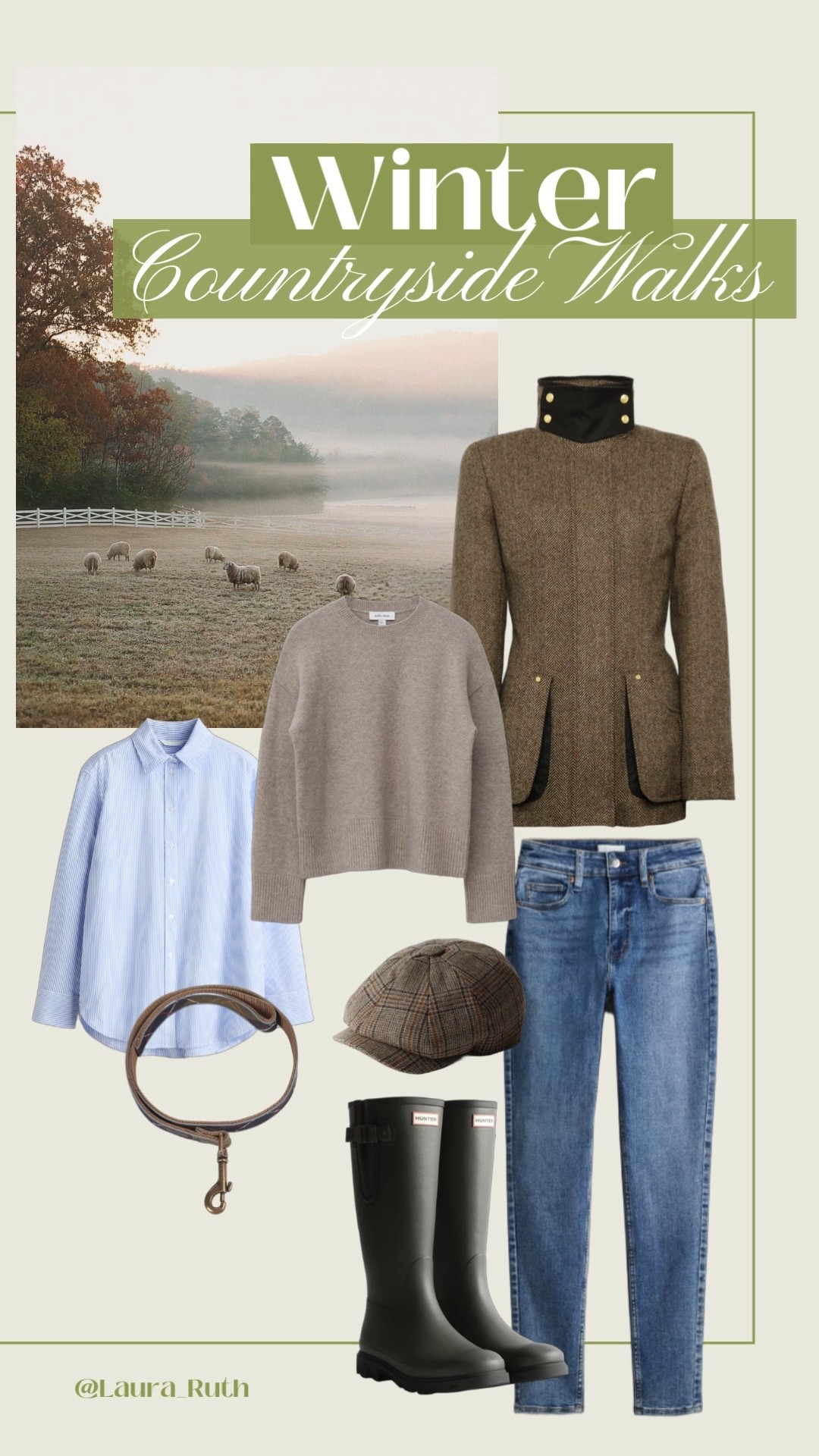 Timeless tweed, cosy knit layers, straight leg jeans and practical wellies, perfect for frosty mornings and muddy paths. 🌳🦮🪵 

#LTKwinter #LTKuk #LTKstyletip